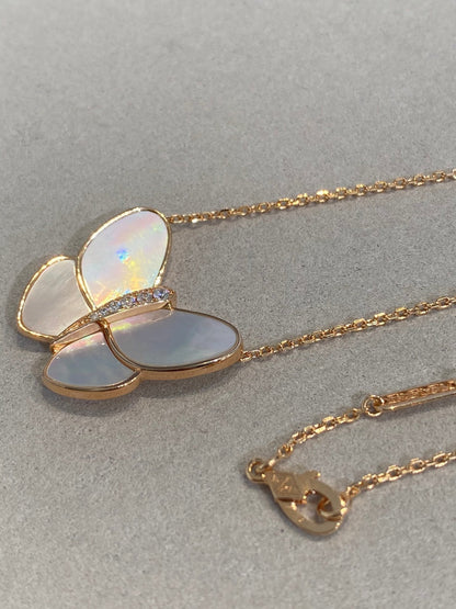 [RAFFINE]BUTTERFLY GOLD MOP DIAMOND NECKLACE