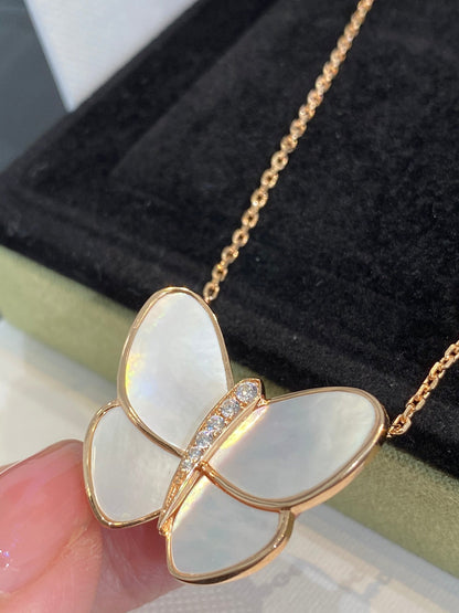 [RAFFINE]BUTTERFLY GOLD MOP DIAMOND NECKLACE