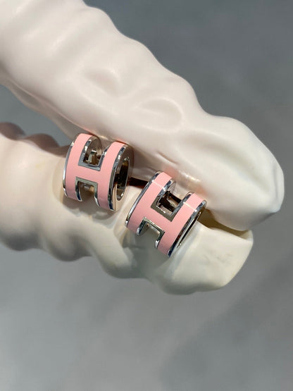 [Raffine] MINI POP H SILBER OHRRINGE ROSA