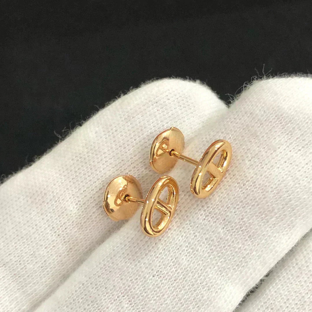[RAFFINE] PENDIENTES PEQUEÑOS DE CADENA ORO Y PLATA