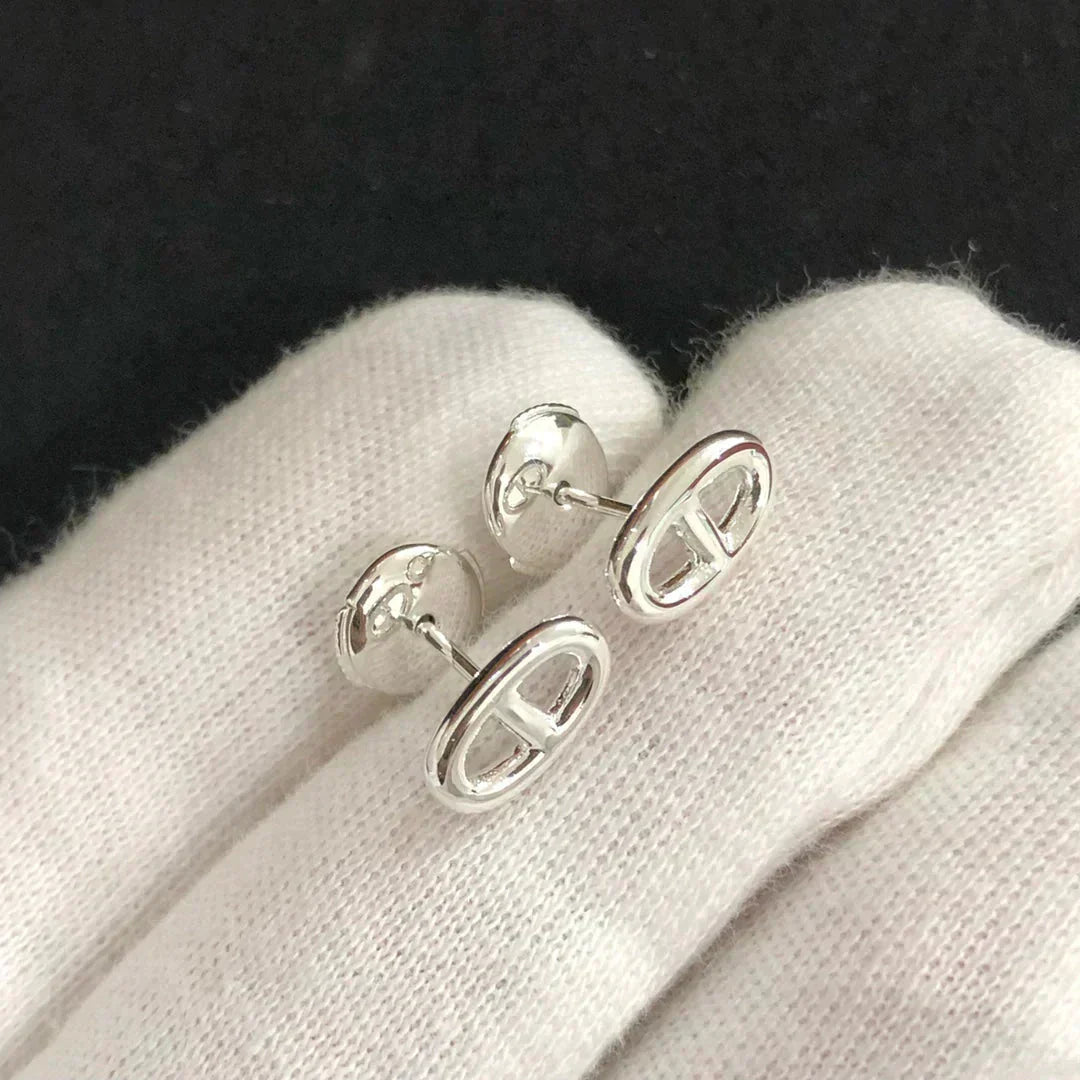 [RAFFINE] PENDIENTES PEQUEÑOS DE CADENA ORO Y PLATA