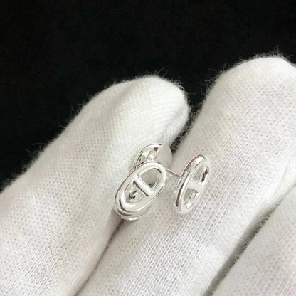 [RAFFINE] PENDIENTES PEQUEÑOS DE CADENA ORO Y PLATA