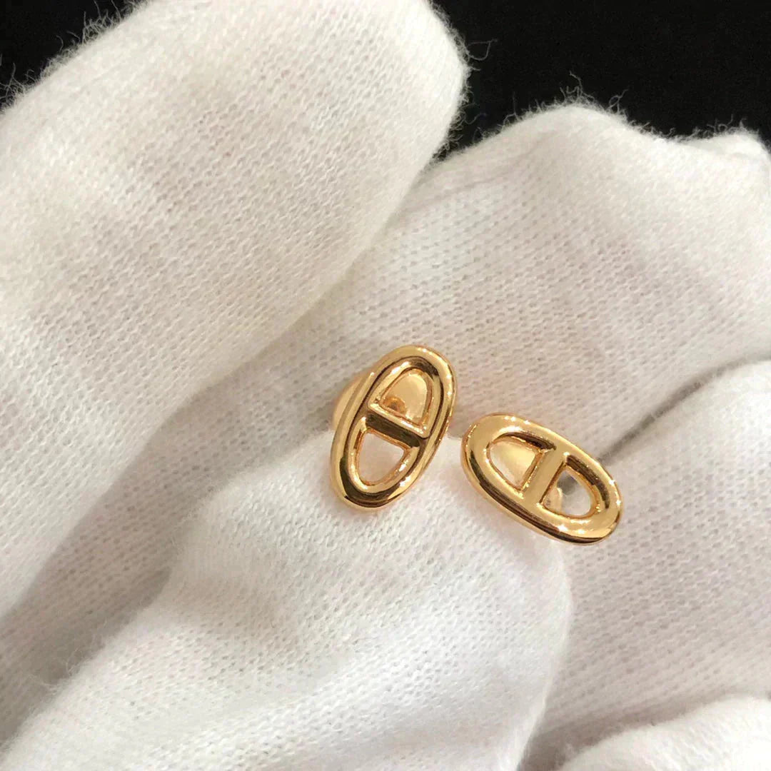 [RAFFINE] PENDIENTES PEQUEÑOS DE CADENA ORO Y PLATA
