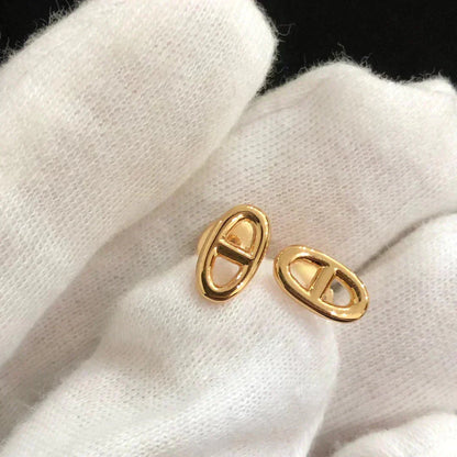 [RAFFINE] PENDIENTES PEQUEÑOS DE CADENA ORO Y PLATA