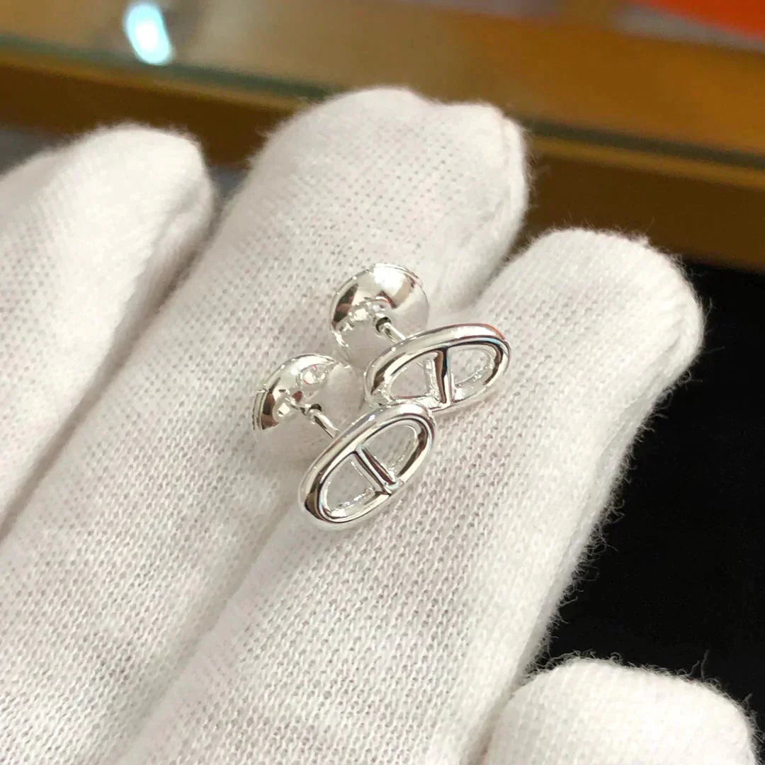 [RAFFINE] PENDIENTES PEQUEÑOS DE CADENA ORO Y PLATA
