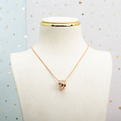 [RAFFINE] COLLAR SERPENTI DE ORO ROSA CON DIAMANTE