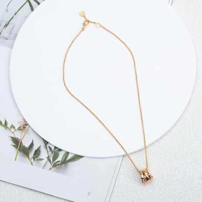 [RAFFINE] COLLAR SERPENTI DE ORO ROSA CON DIAMANTE