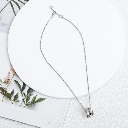 [RAFFINE]COLLAR SERPENTI DE PLATA CON DIAMANTE