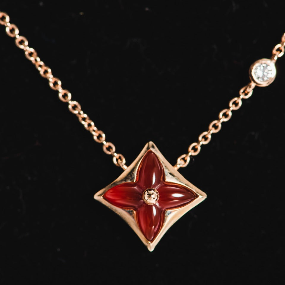 [RAFFINE]STAR NECKLACE PINK GOLD 1 DIAMOND