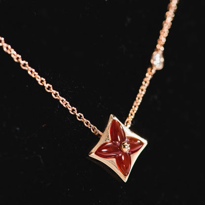 [RAFFINE]STAR NECKLACE PINK GOLD 1 DIAMOND