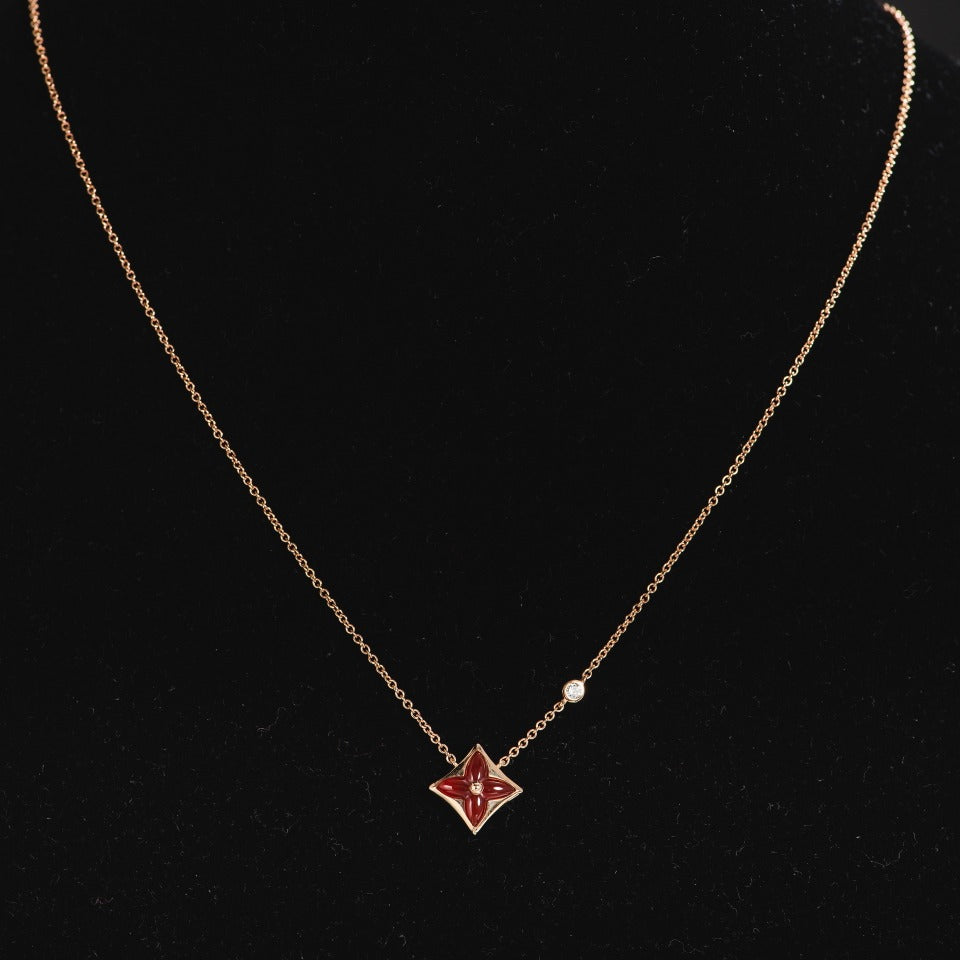[RAFFINE]STAR NECKLACE PINK GOLD 1 DIAMOND