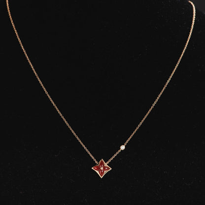 [RAFFINE]STAR NECKLACE PINK GOLD 1 DIAMOND