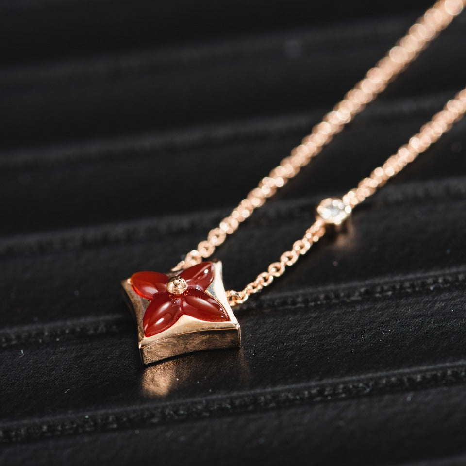 [RAFFINE]STAR NECKLACE PINK GOLD 1 DIAMOND