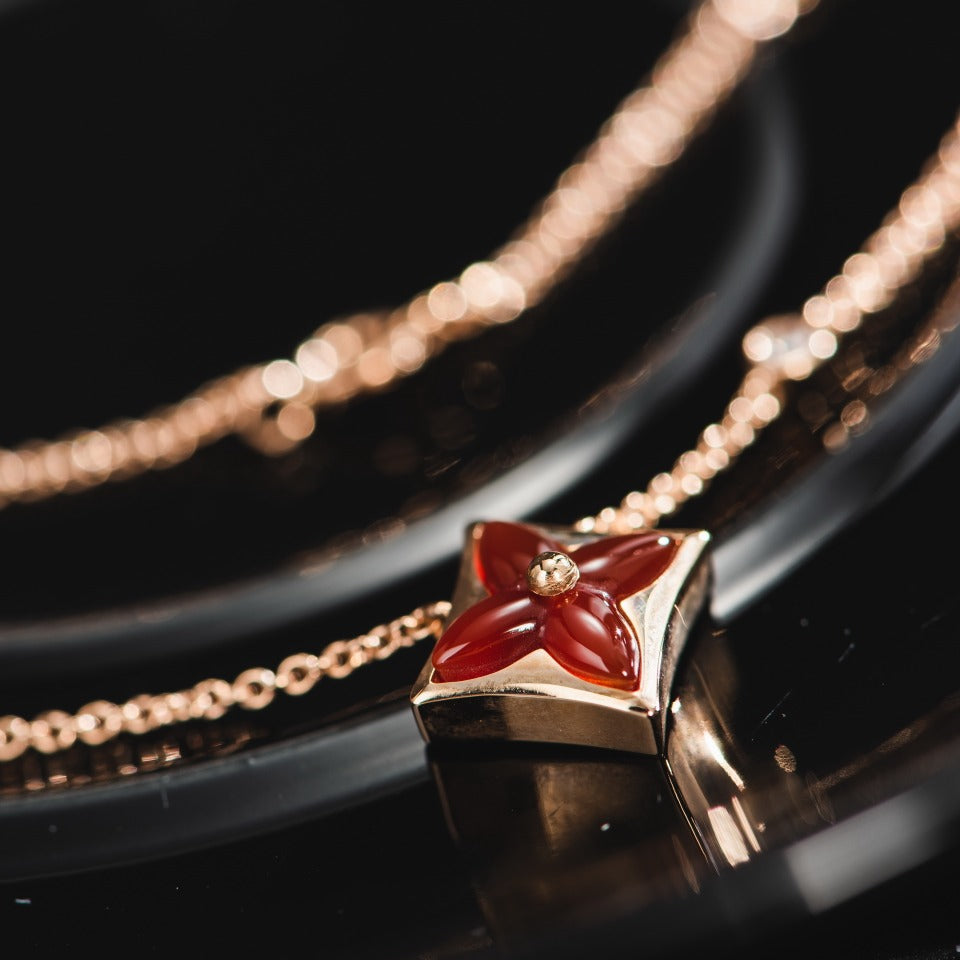 [RAFFINE]STAR NECKLACE PINK GOLD 1 DIAMOND