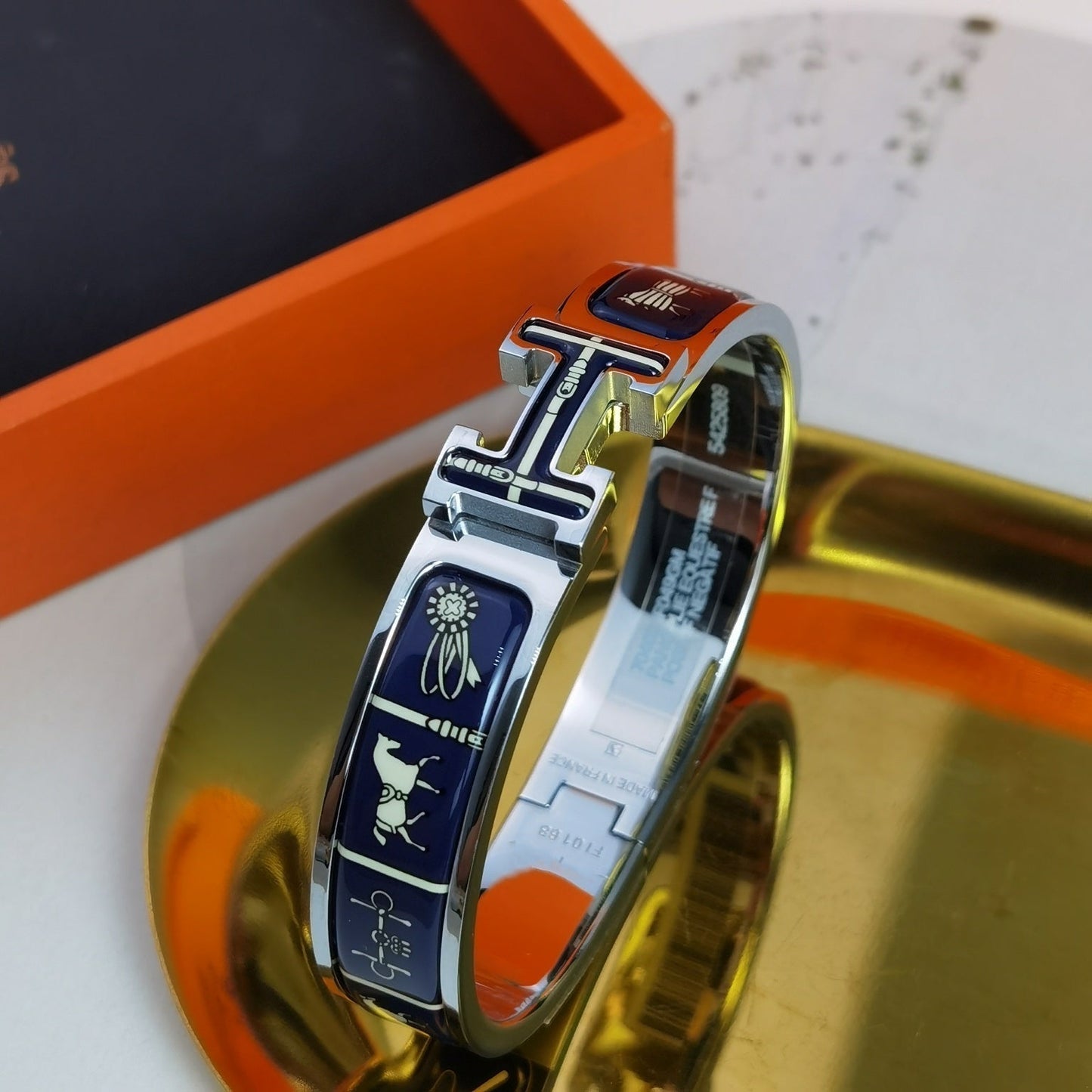 [RAFFINE]H COUVERTURES DARK BLUE BRACELET