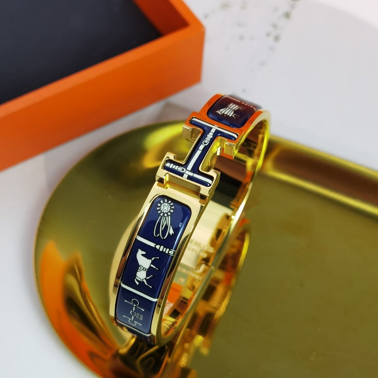 [RAFFINE]H COUVERTURES DARK BLUE BRACELET