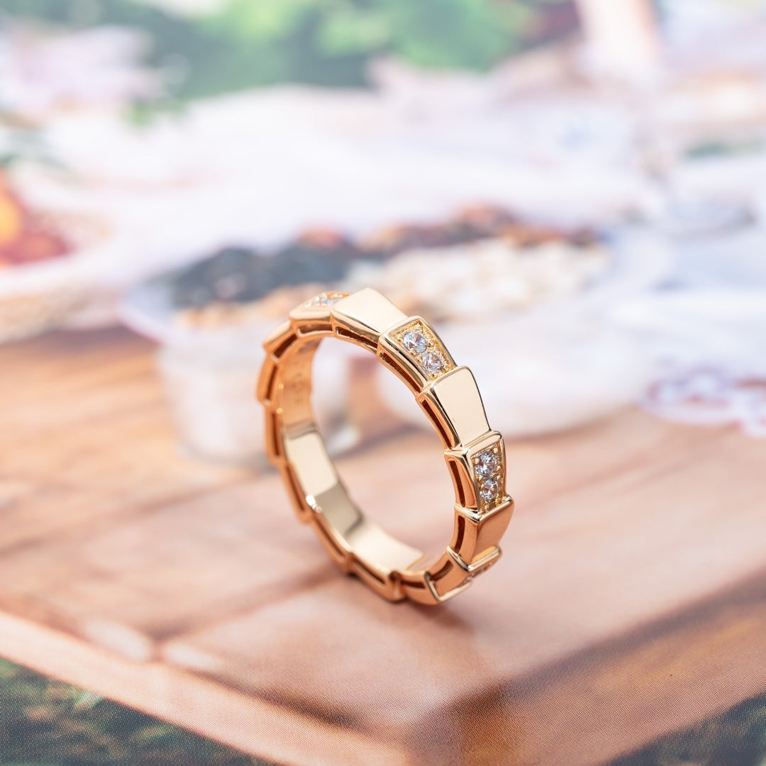 [RAFFINE]SERPENTI RING PINK GOLD  3MM