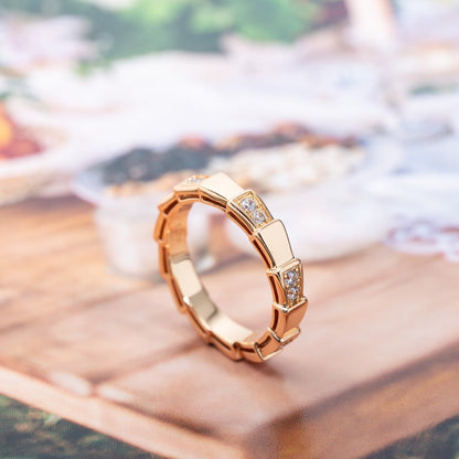 [RAFFINE]SERPENTI RING PINK GOLD  3MM