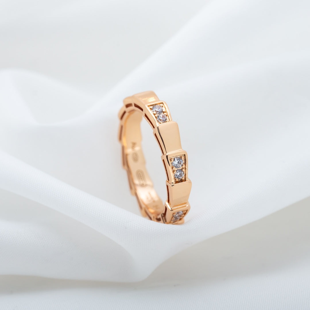 [RAFFINE]SERPENTI RING PINK GOLD  3MM