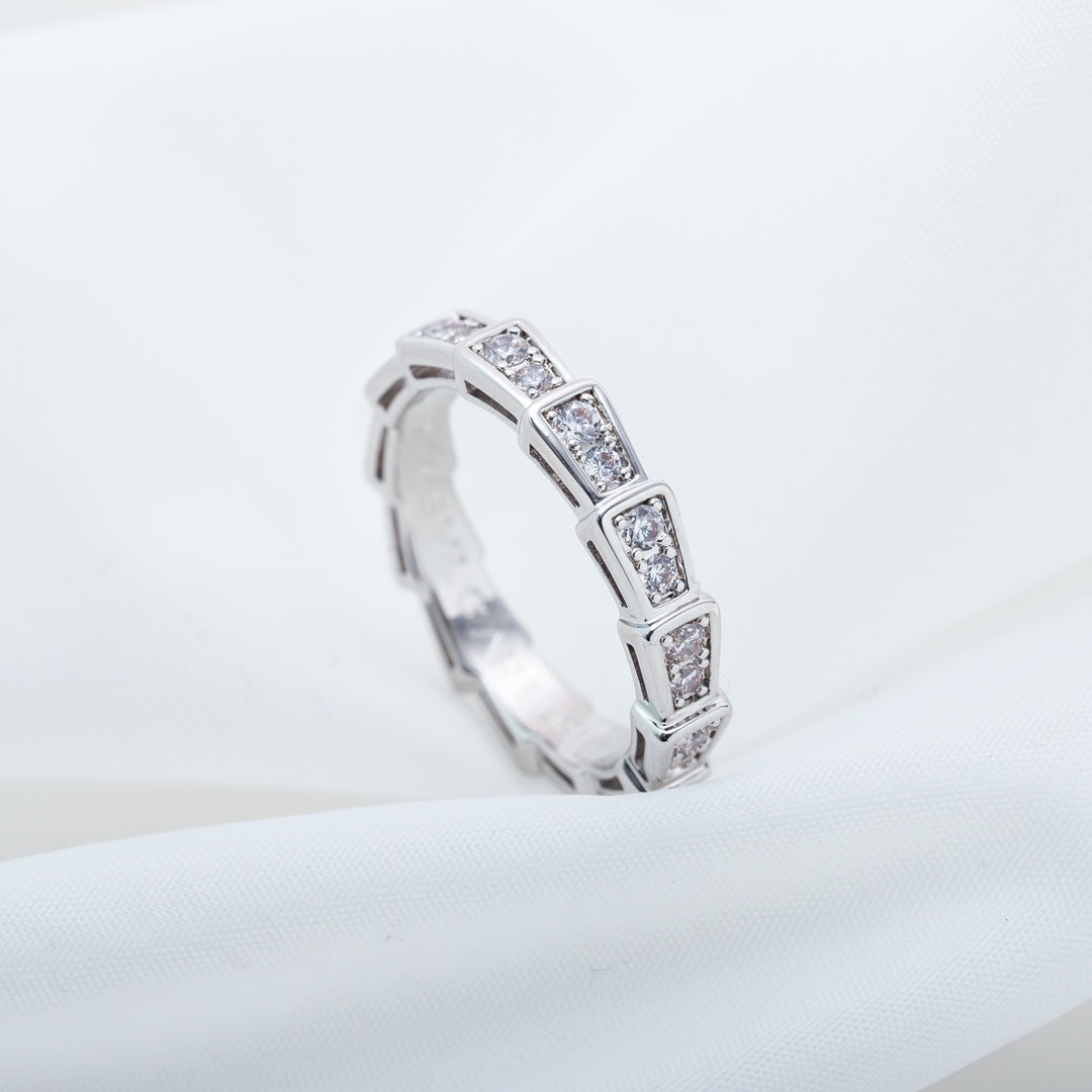 [RAFFINE]SERPENTI RING SILVER DIAMOND PAVED 3MM