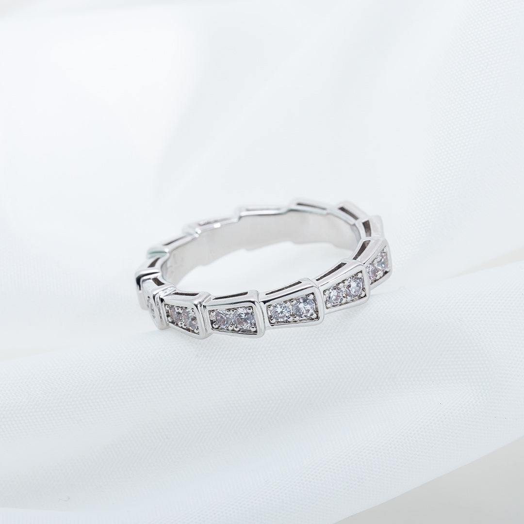 [RAFFINE]SERPENTI RING SILVER DIAMOND PAVED 3MM
