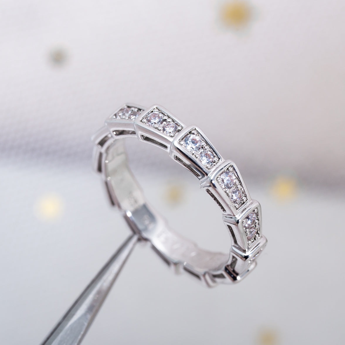 [RAFFINE]SERPENTI RING SILVER DIAMOND PAVED 3MM