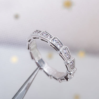 [RAFFINE]SERPENTI RING SILVER DIAMOND PAVED 3MM