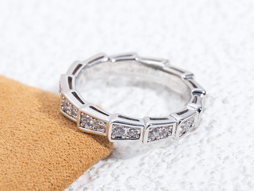 [RAFFINE]SERPENTI RING SILVER DIAMOND PAVED 3MM