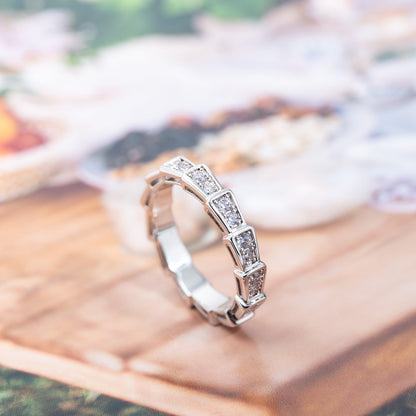 [RAFFINE]SERPENTI RING SILVER DIAMOND PAVED 3MM