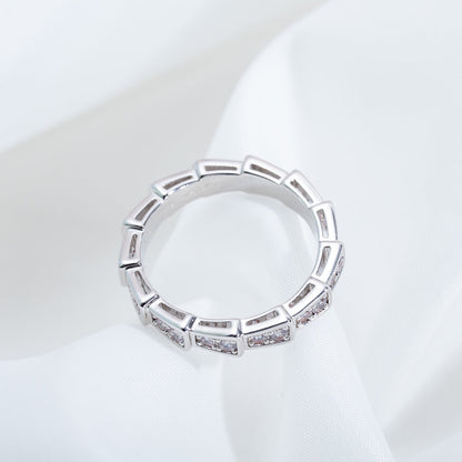 [RAFFINE]SERPENTI RING SILVER DIAMOND PAVED 3MM