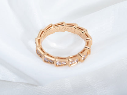 [RAFFINE]ANILLO SERPENTI ORO ROSA CON DIAMANTES PAVÉ 3MM