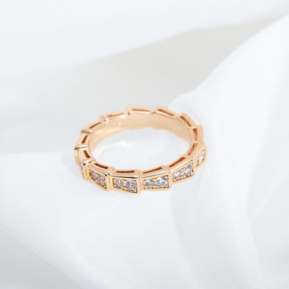 [RAFFINE]ANILLO SERPENTI ORO ROSA CON DIAMANTES PAVÉ 3MM
