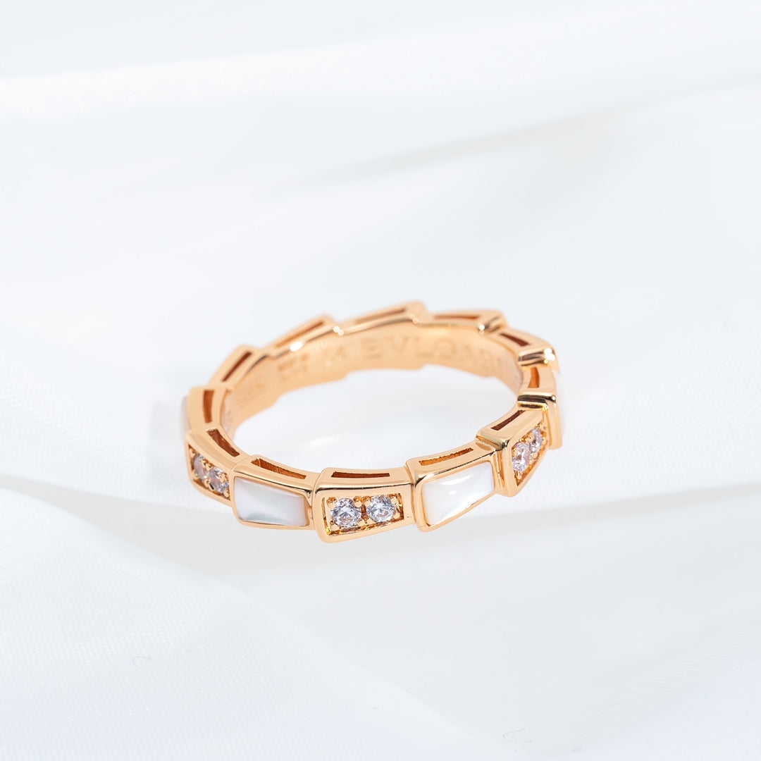 [RAFFINE]ANILLO SERPENTI ORO ROSA DIAMANTE MOP 3MM