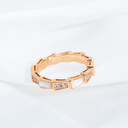 [RAFFINE]ANILLO SERPENTI ORO ROSA DIAMANTE MOP 3MM