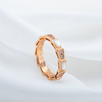 [RAFFINE]ANILLO SERPENTI ORO ROSA DIAMANTE MOP 3MM