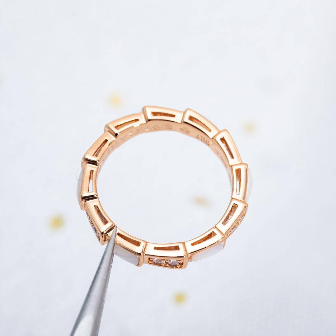 [RAFFINE]ANILLO SERPENTI ORO ROSA DIAMANTE MOP 3MM