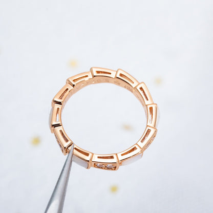[RAFFINE]ANILLO SERPENTI ORO ROSA DIAMANTE MOP 3MM