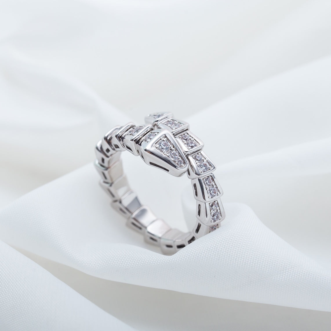 [RAFFINE]SERPENTI RING SILVER DIAMOND PAVED 4MM