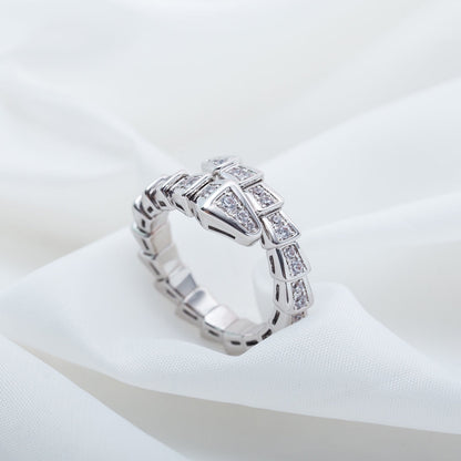 [RAFFINE]SERPENTI RING SILVER DIAMOND PAVED 4MM