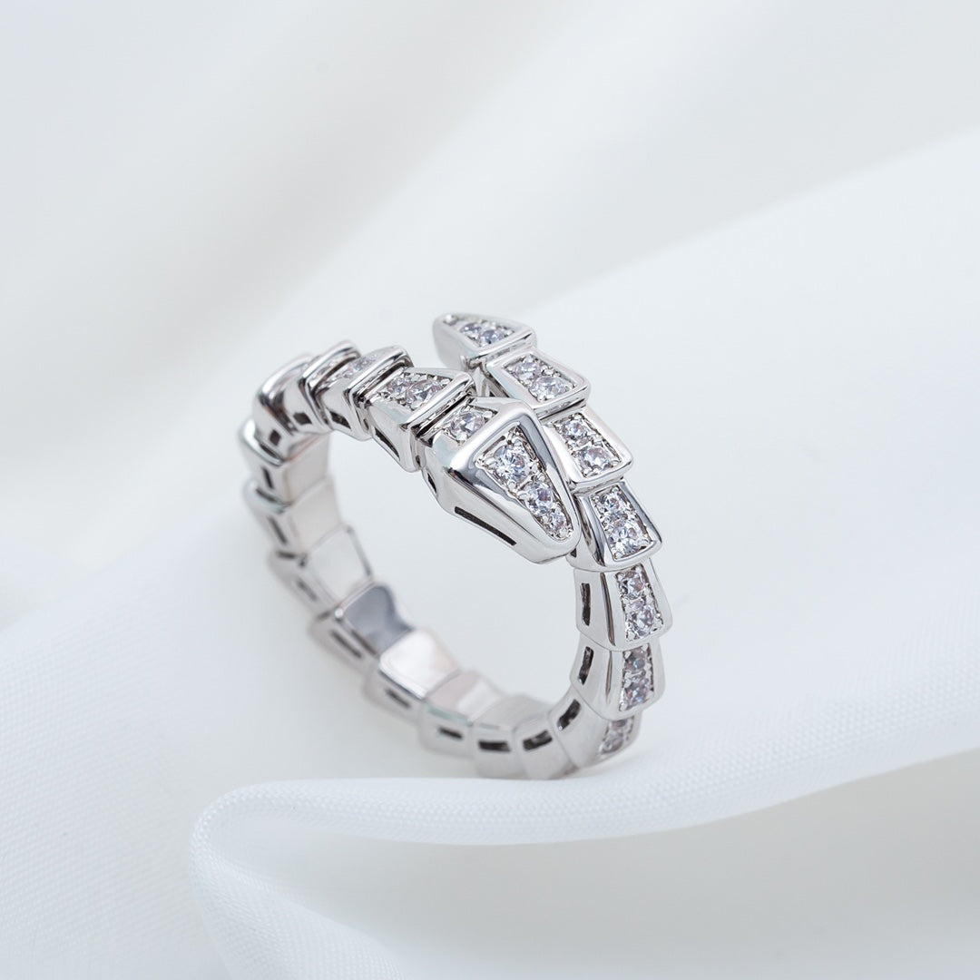 [RAFFINE]SERPENTI RING SILVER DIAMOND PAVED 4MM