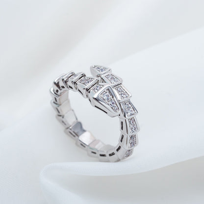 [RAFFINE]SERPENTI RING SILVER DIAMOND PAVED 4MM