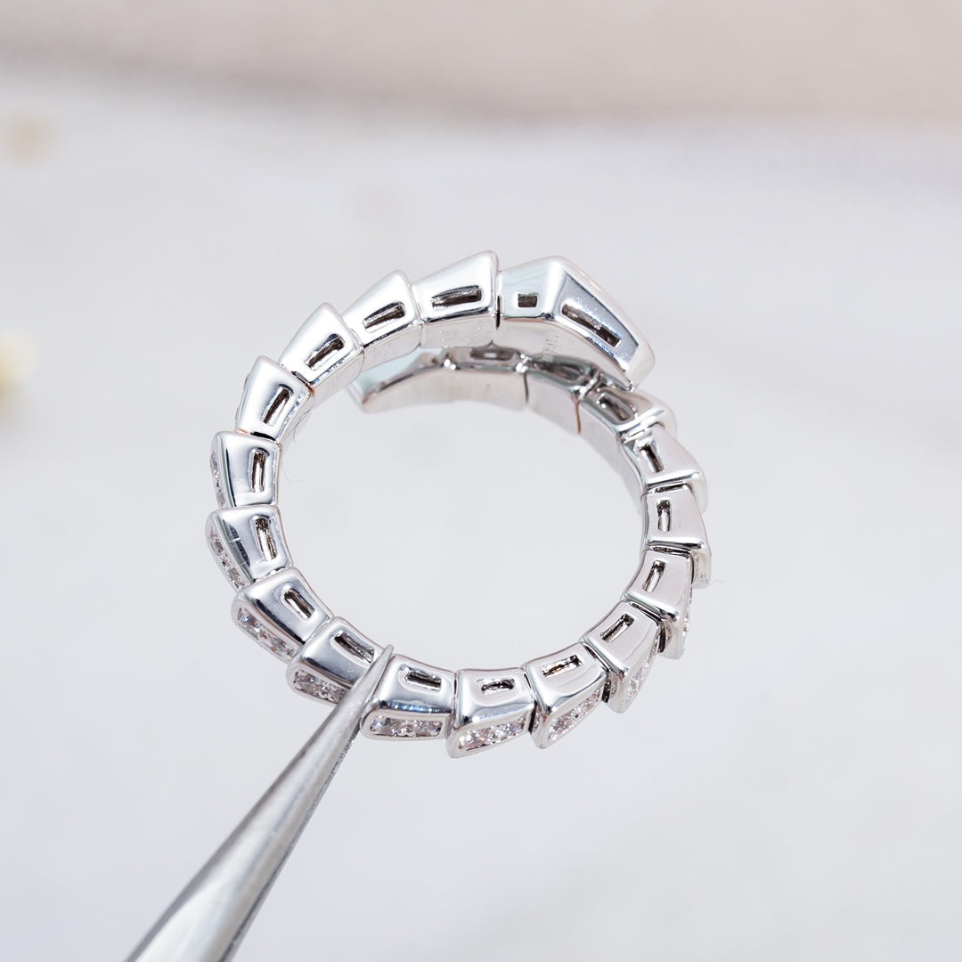 [RAFFINE]SERPENTI RING SILVER DIAMOND PAVED 4MM