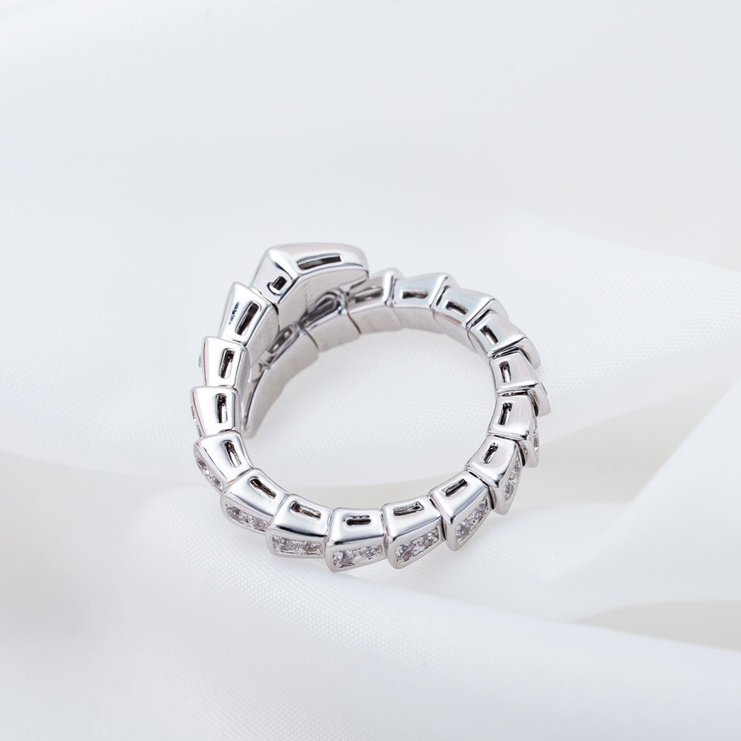 [RAFFINE]SERPENTI RING SILVER DIAMOND PAVED 4MM