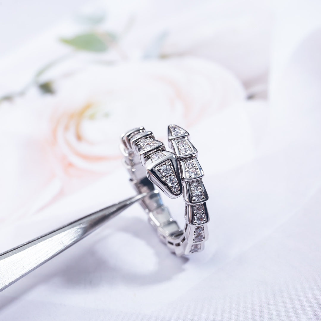 [RAFFINE]SERPENTI RING SILVER DIAMOND PAVED 4MM