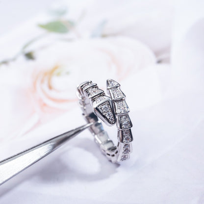 [RAFFINE]SERPENTI RING SILVER DIAMOND PAVED 4MM
