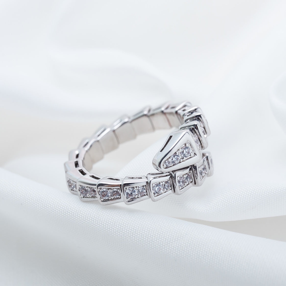 [RAFFINE]SERPENTI RING SILVER DIAMOND PAVED 4MM