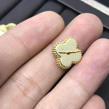 [RAFFINE]CLOVER MINI 9.5MM LASER EARRINGS