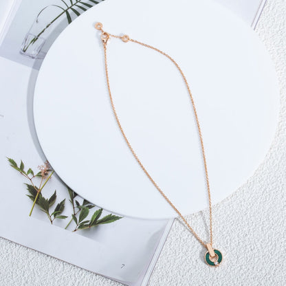 [RAFFINE]GARI COLLAR ORO ROSA MALAQUITA