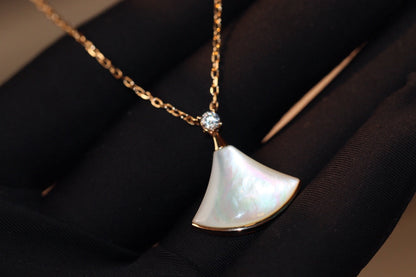 [RAFFINE] COLLAR DREAM BLANCO MOP ORO ROSA 1 DIAMANTE