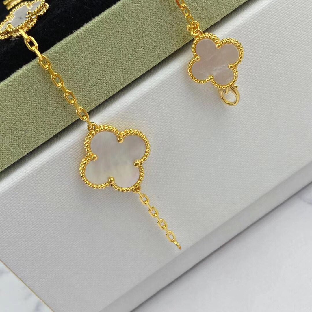 [RAFFINE]MAGIC CLOVER MOP GOLD BRACELET 5 MOTIFS